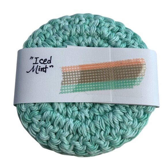 NWT Handmade Mint Crochet Facial Rounds 100% Cotton Face Scrubbies Set of 4 Eco - Picture 2 of 4